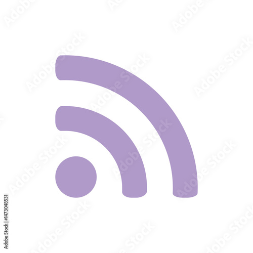 Lilac RSS Feed Icon with Three Arcs and a Circle