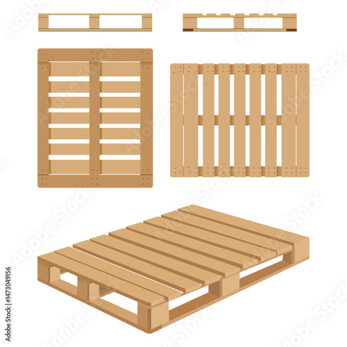 Multiple Views of a Wooden Pallet Design