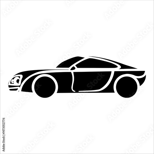Silhouette of a sleek modern sports car with curved lines