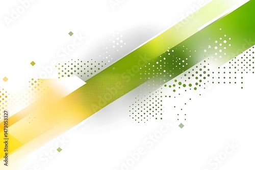 Dynamic abstract composition with vivid green and gold gradient elements