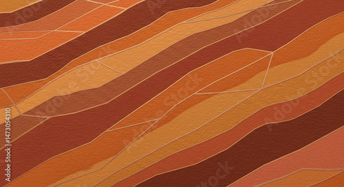 Terracotta Canyon & Copper Lines: Abstract Watercolor Strata with Geometric Accents, Earthy Luxury