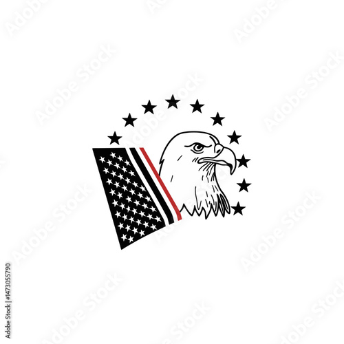 Vector Eagle with American Flag Illustration for Patriotic Designs and Projects