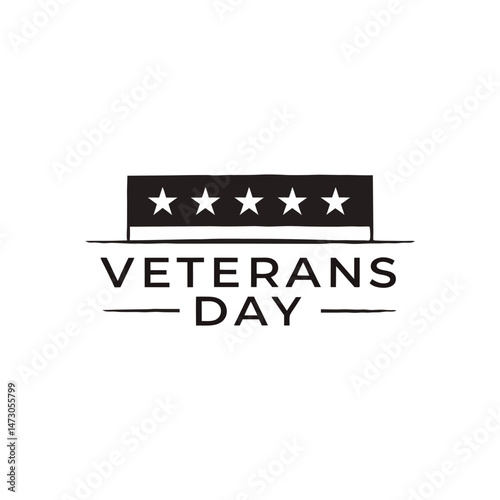 Thank You Veterans Day colorful typography web banner design with patriotic American themed elements