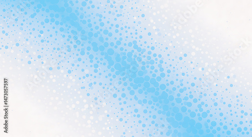 A visually striking background features varying sized circles in white and blue, creating a gradient effect that adds depth and movement to the design.