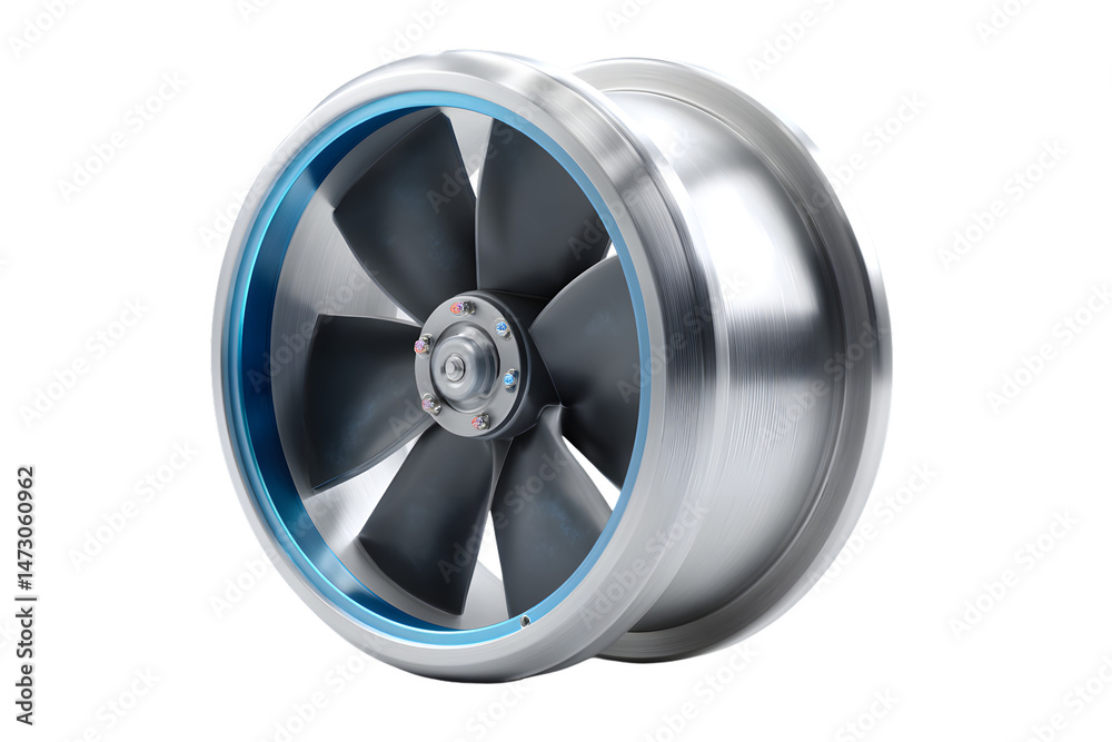HighPerformance Industrial Fan with Sleek Design and Blue Accents for Cooling Systems HighPerformance Industrial Fan with Sleek Design and Blue Accents for Cooling Systems