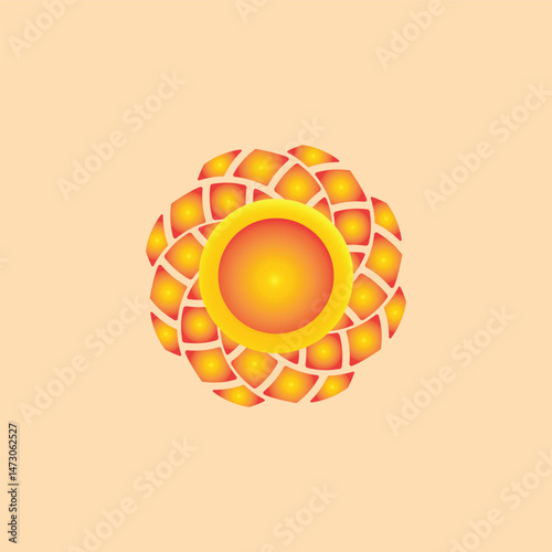 Abstract glowing sun logo vector