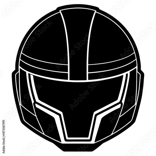 Cyberpunk LED Helmet Vector on White 
