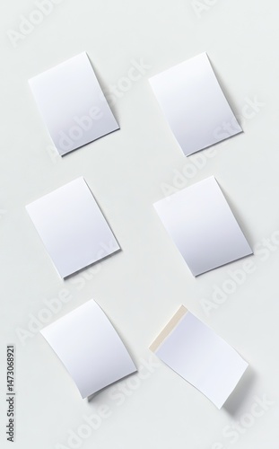 Wallpaper Mural A clean. minimalistic arrangement of six blank sticky notes on a white surface. ideal for reminders or brainstorming ideas. with soft shadows enhancing the simplicity Torontodigital.ca