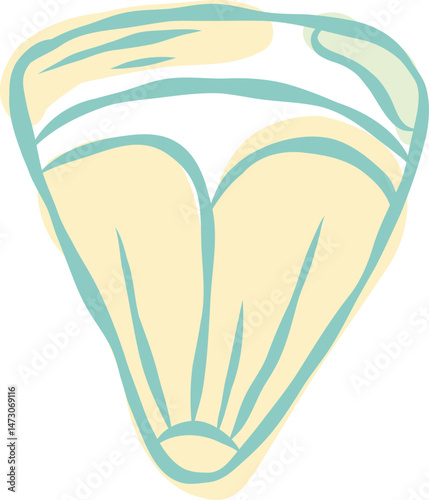 Lemon Wedge Slice Hand Drawn Style