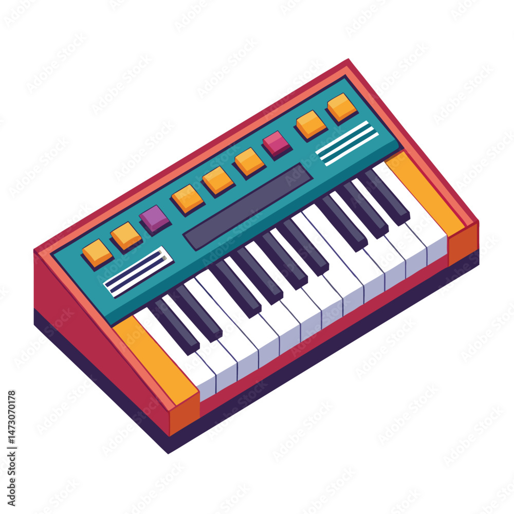 Fototapeta premium Synth instrument isolated on white background