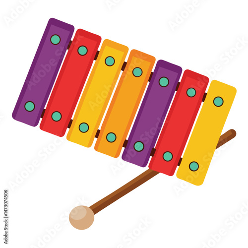 Xylophone instrument isolated on white background