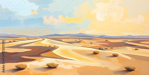 abstract desert landscape oil paint art , abstract, desert, landscape, oil, paint, art, painting, canvas, texture, brushstroke, sand, dunes, nature, 