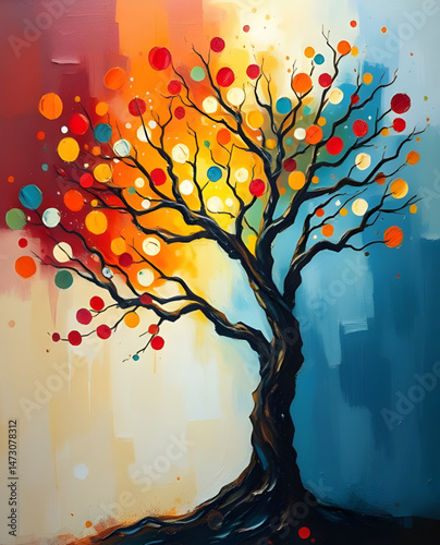 abstract tree oil painting art ,abstract, tree, oil, painting, art, canvas, texture, brushstroke, nature, landscape, colorful, artistic