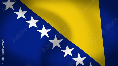 Bosnia Flag Waving Animation Loop