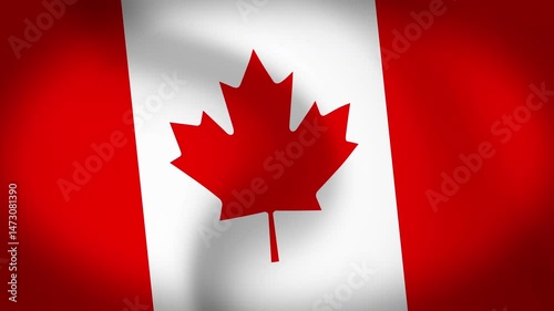 Canada Flag Waving Animation Loop