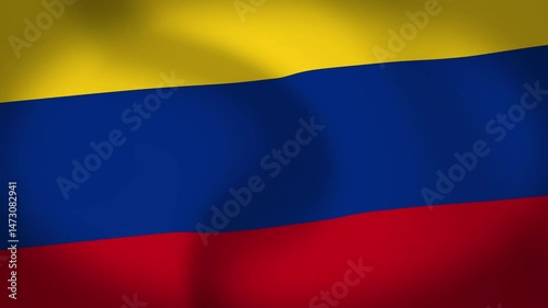Colombia Flag Waving Animation Loop