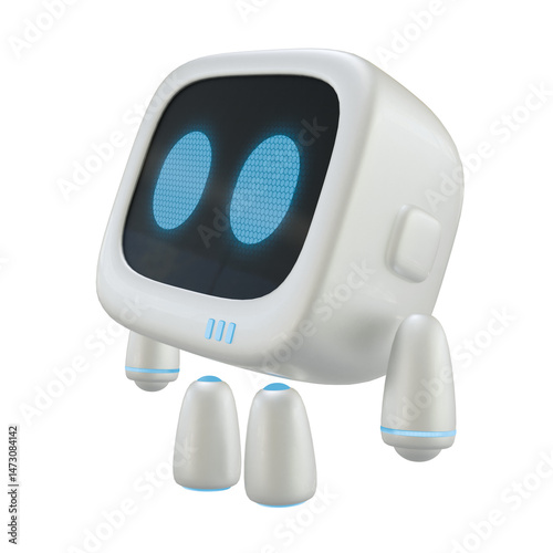 Tableau sur toile Cute robot 3D character with a looking to the sky gesture