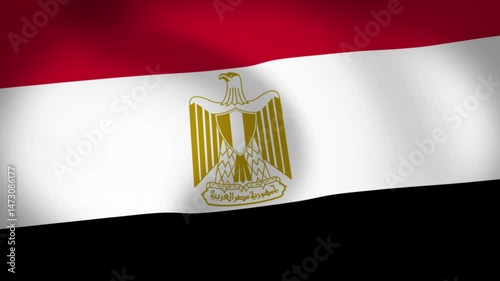 Egypt Flag Waving Animation Loop