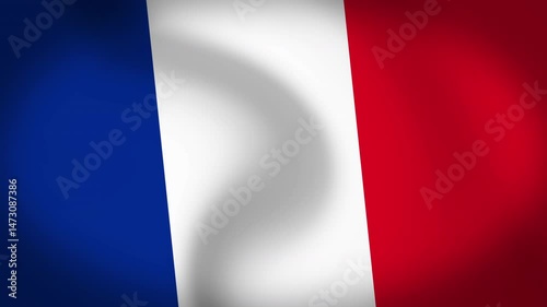 France Flag Waving Animation Loop