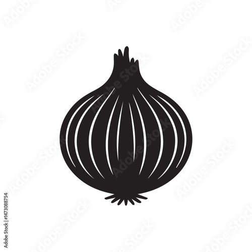An onion vector line art isolated on white background. onion vector art.