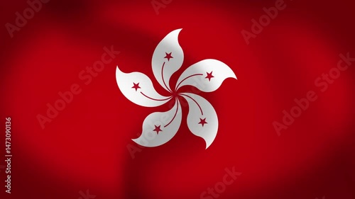 Hongkong Flag Waving Animation Loop