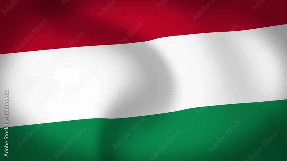 Hungary Flag Waving Animation Loop Hungary Flag Waving Animation Loop