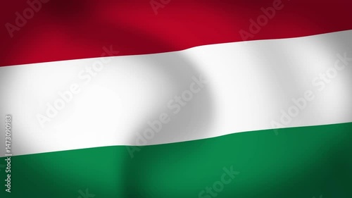 Hungary Flag Waving Animation Loop