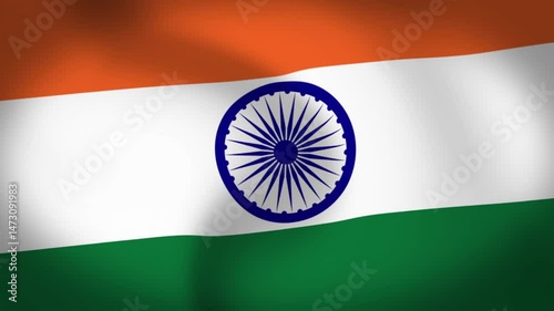 India Flag Waving Animation Loop
