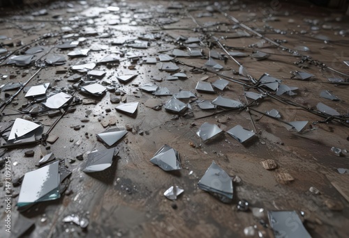 Crumbling floor, sharp glass shards, frayed wires ,  floor,  risk