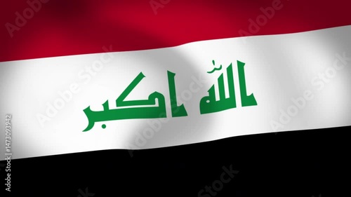 Iraq Flag Waving Animation Loop