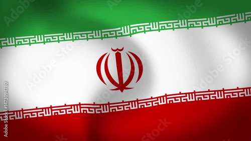 Iran Flag Waving Animation Loop