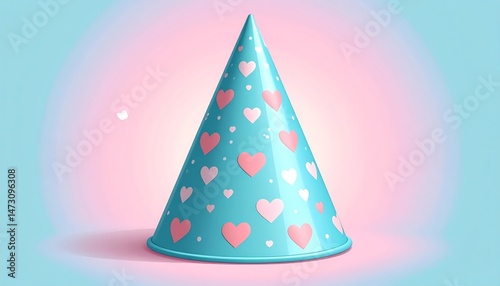 Heartadorned party hat, a festive celebration essential for joyful events festive photo