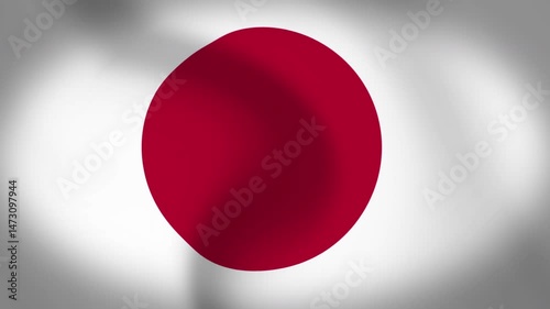 Japan Flag Waving Animation Loop