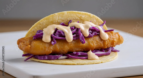 Crunchy Baja style fish taco


