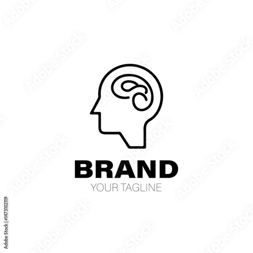 Mind Logo. Mind Logo Design. Mind Logo Brand. Mind Logo Vector Design Isolated on White Background