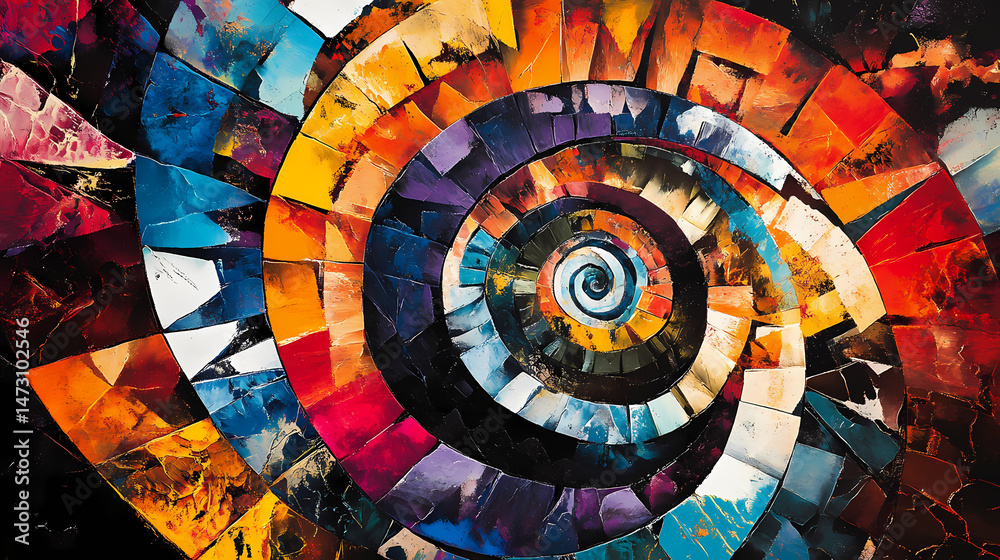 Fototapeta premium digital spiral colors