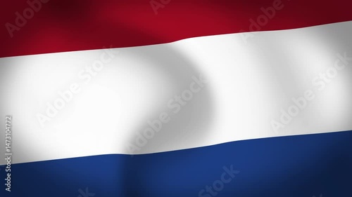 Netherland Flag Waving Animation Loop