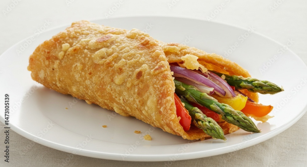 Crispy Vegetable Wrap with Asparagus and Bell Peppers Crispy Vegetable Wrap with Asparagus and Bell Peppers