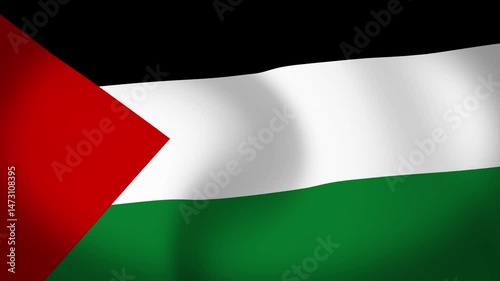 Palestine Flag Waving Animation Loop