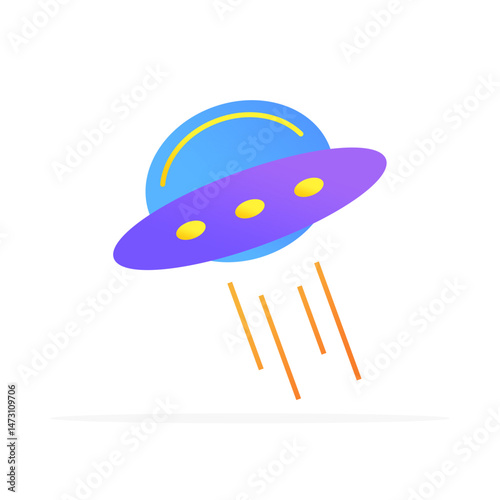 ufo icon, colored flat vector. modern and minimalist design.