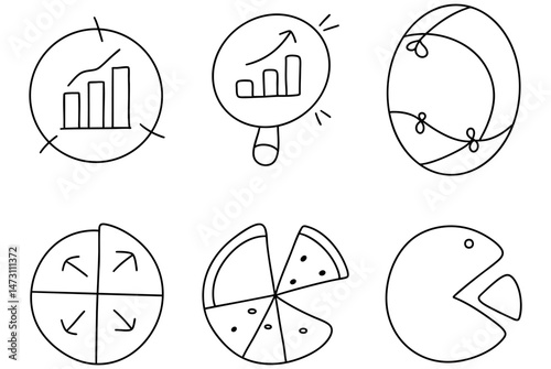 Data visualization is essential for understanding trends and patterns, represented here in infographic circles