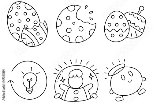 Colorful eggs and playful characters create delightful infographic showcasing creativity and fun in circular design