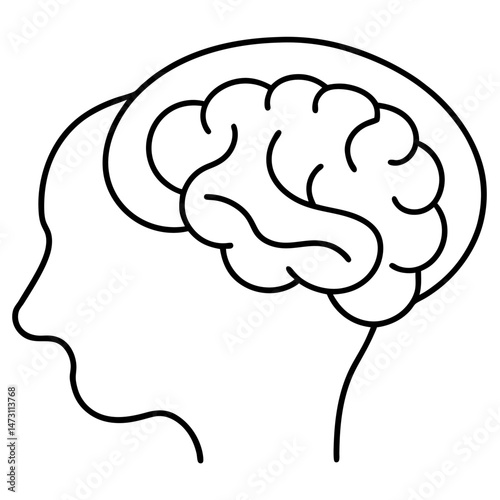 Human brain vector on white background.