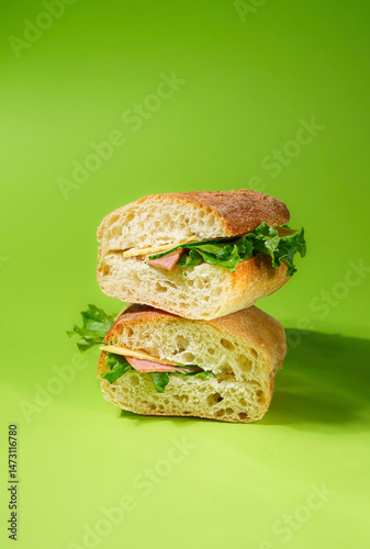 Delivery Sandwich with White Background – Green Background