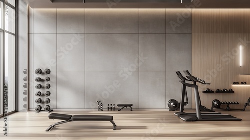 Elegant Home Gym Interior Design with Modern Equipment and Minimalist Aesthetic