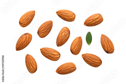 Wallpaper Mural almonds isolated on white background Torontodigital.ca