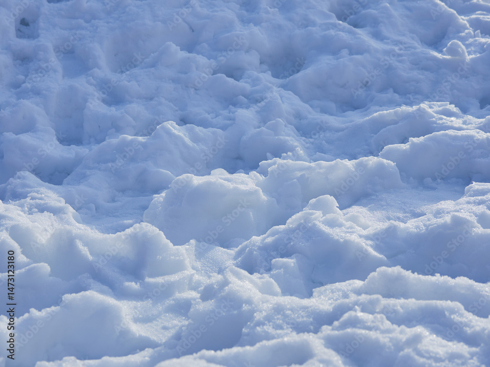 Obraz premium 冬の野原の積雪の雪の景色