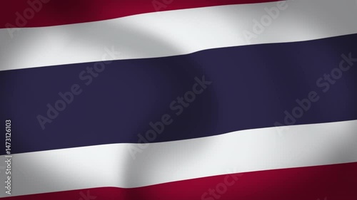 Thailand Flag Waving Animation Loop