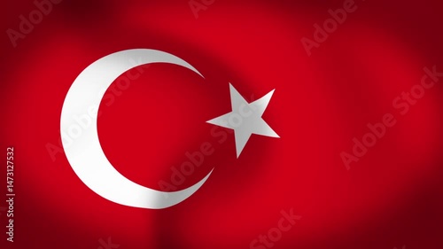 Turkey Flag Waving Animation Loop