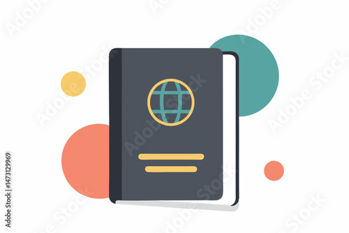 Passport design with abstract shapes in a modern style  